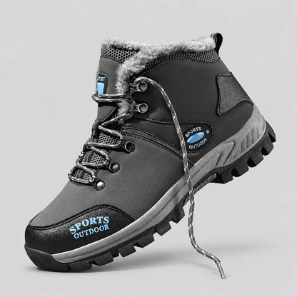 EKON Plush-Lined High-Top Outdoor Boots Gray