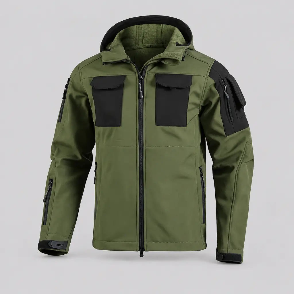 EKON Multi-Pocket Hooded Jacket Fern Green