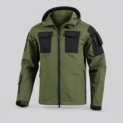 EKON Multi-Pocket Hooded Jacket Fern Green