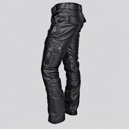 EKON Leather-Look Cargo Pants