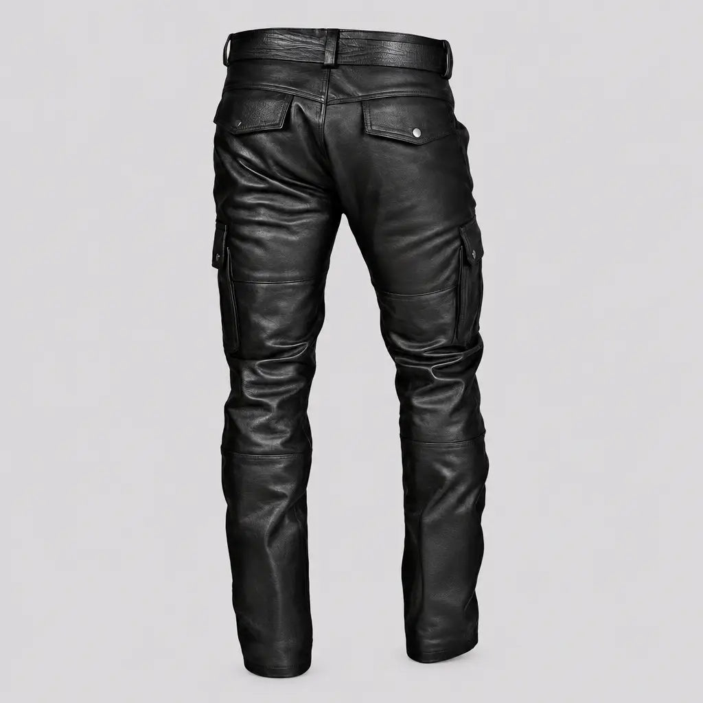 EKON Leather-Look Cargo Pants