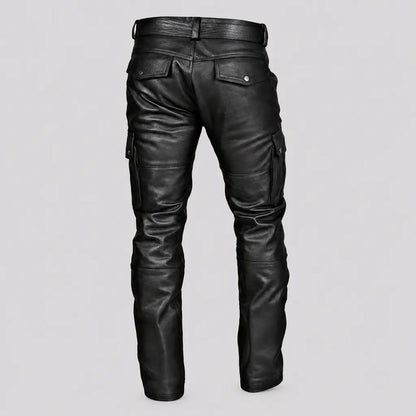 EKON Leather-Look Cargo Pants