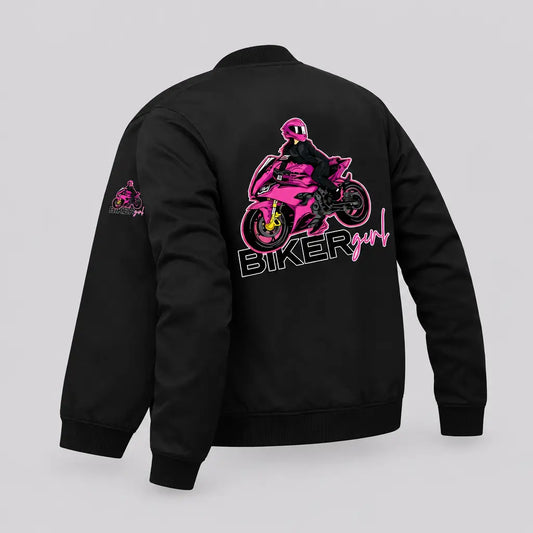 EKON Pink Rider Graphic Zip-Up Jacket Black