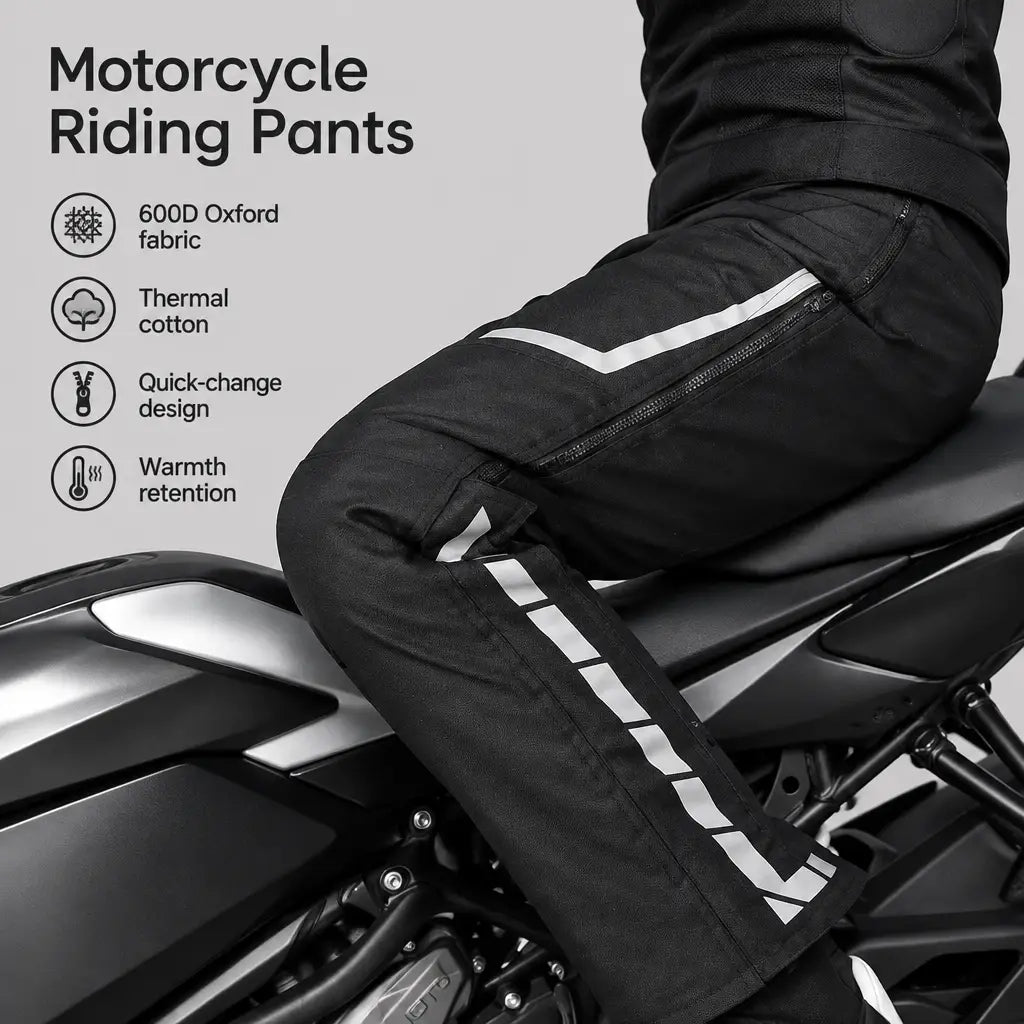 EKON Armored Quick-Zip Winter Motorcycle Overpants