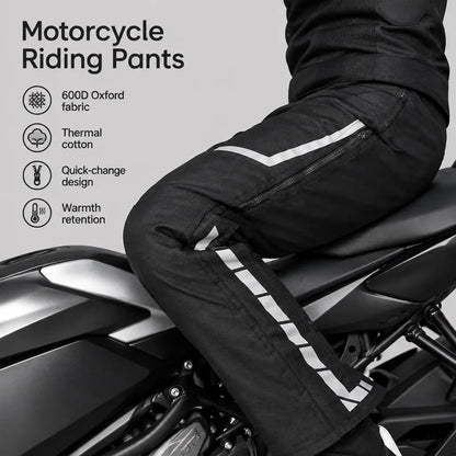 EKON Armored Quick-Zip Winter Motorcycle Overpants