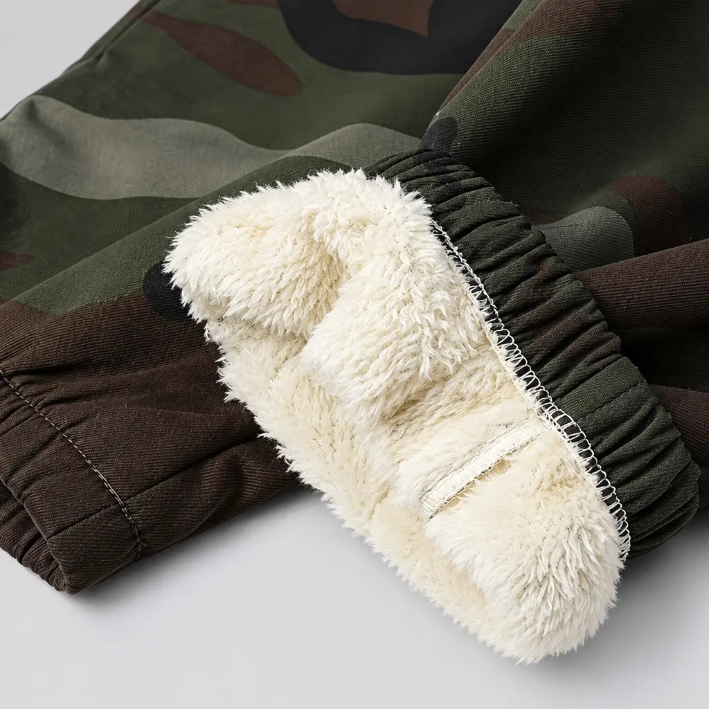 EKON Men’s Fleece-Lined Camo Cargo Pants