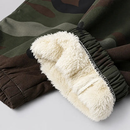 EKON Men’s Fleece-Lined Camo Cargo Pants
