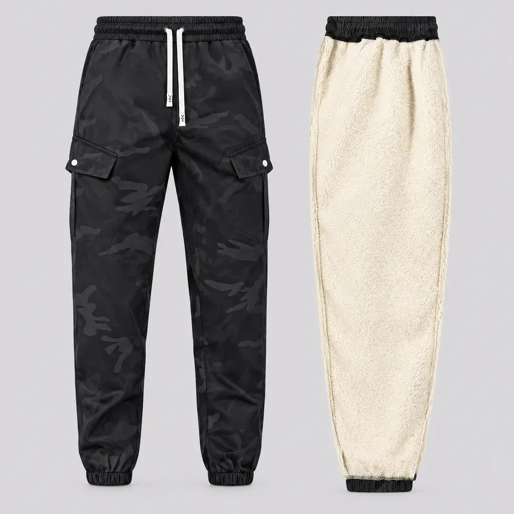 EKON Men’s Fleece-Lined Camo Cargo Pants