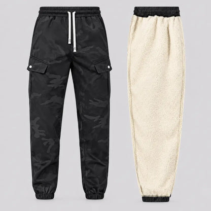EKON Men’s Fleece-Lined Camo Cargo Pants