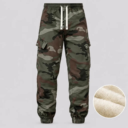 EKON Men’s Fleece-Lined Camo Cargo Pants
