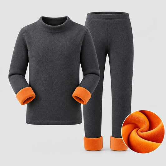 EKON Men’s Orange-Lined High-Neck Thermal Set