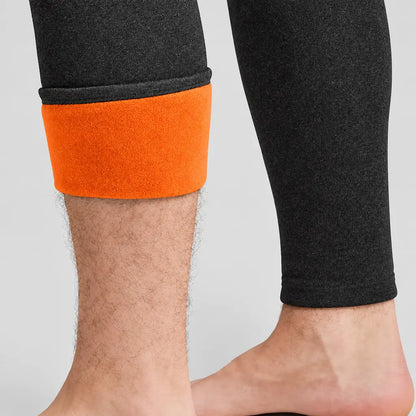 EKON Men’s Orange-Lined High-Neck Thermal Set