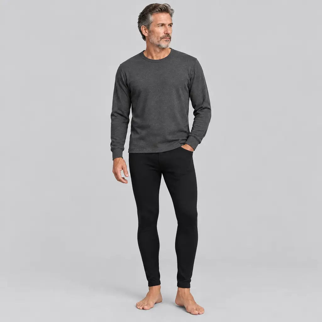EKON Men’s Plush-Lined Crewneck Thermal Top