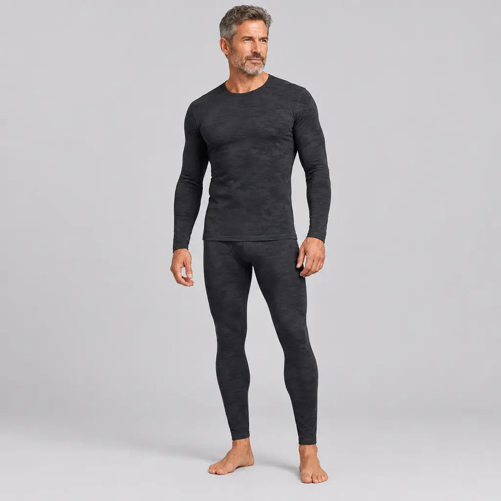 EKON Men’s Golden-Lined Crewneck Thermal Set