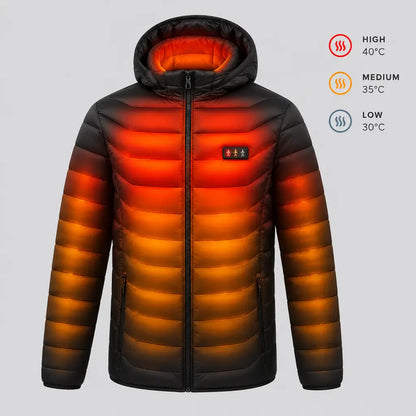EKON Contour-Quilted 21-Zone Heated Hooded Jacket