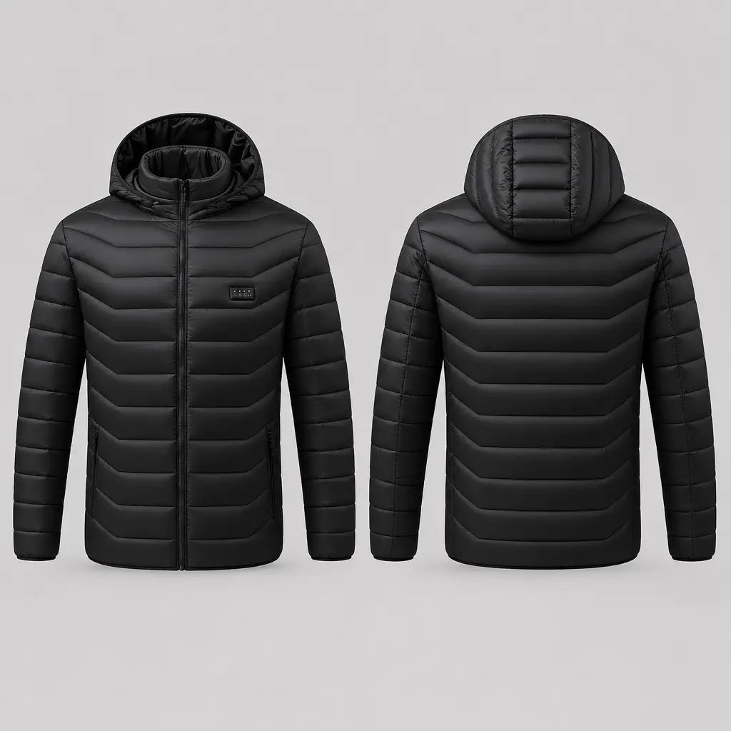 EKON Contour-Quilted 21-Zone Heated Hooded Jacket