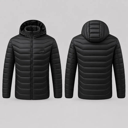EKON Contour-Quilted 21-Zone Heated Hooded Jacket