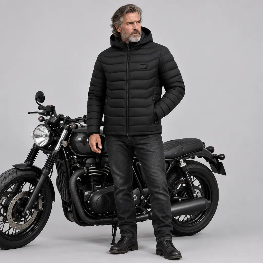 EKON Contour-Quilted 21-Zone Heated Hooded Jacket