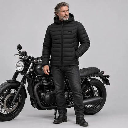 EKON Contour-Quilted 21-Zone Heated Hooded Jacket