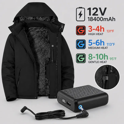 EKON Six-Zone Heated Hooded Outdoor Jacket