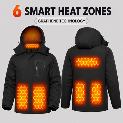 EKON Six-Zone Heated Hooded Outdoor Jacket