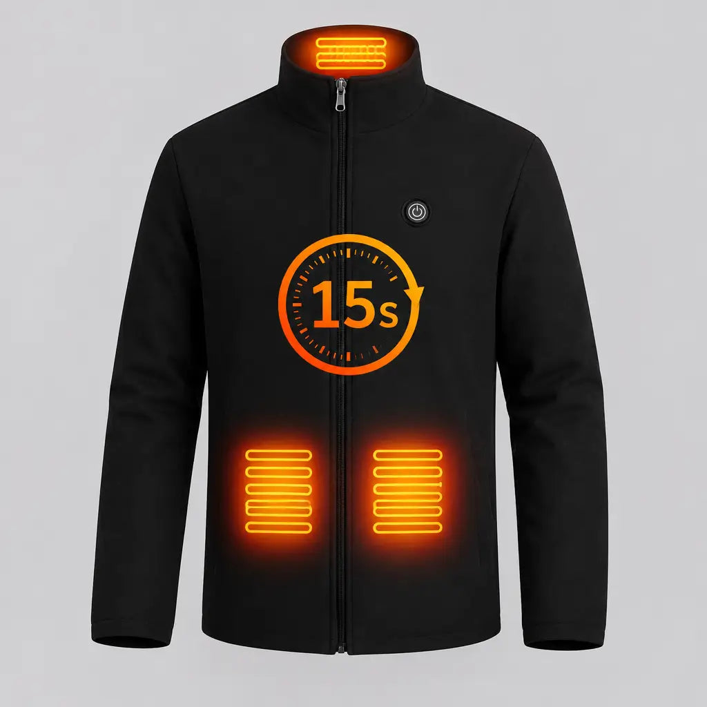 EKON Heated Stand-Collar Zip-Up Jacket