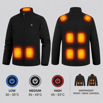 EKON Heated Stand-Collar Zip-Up Jacket