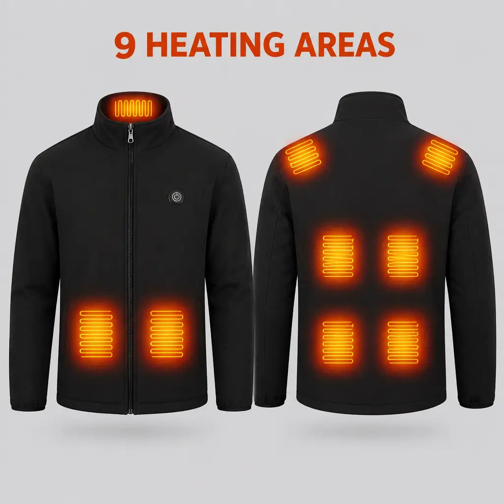 EKON Heated Stand-Collar Zip-Up Jacket