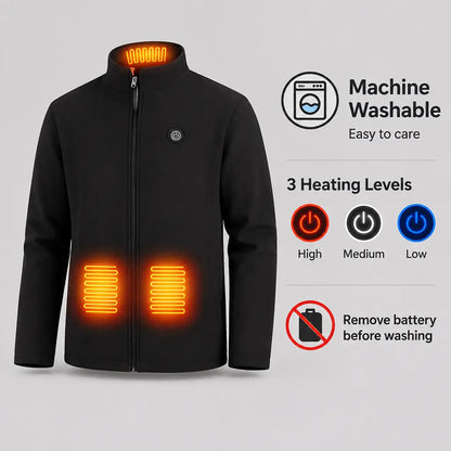 EKON Heated Stand-Collar Zip-Up Jacket