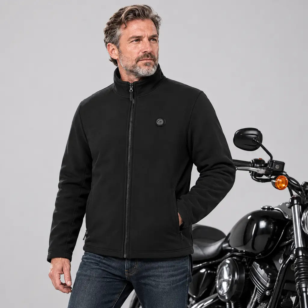EKON Heated Stand-Collar Zip-Up Jacket