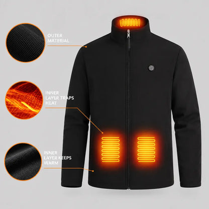 EKON Heated Stand-Collar Zip-Up Jacket