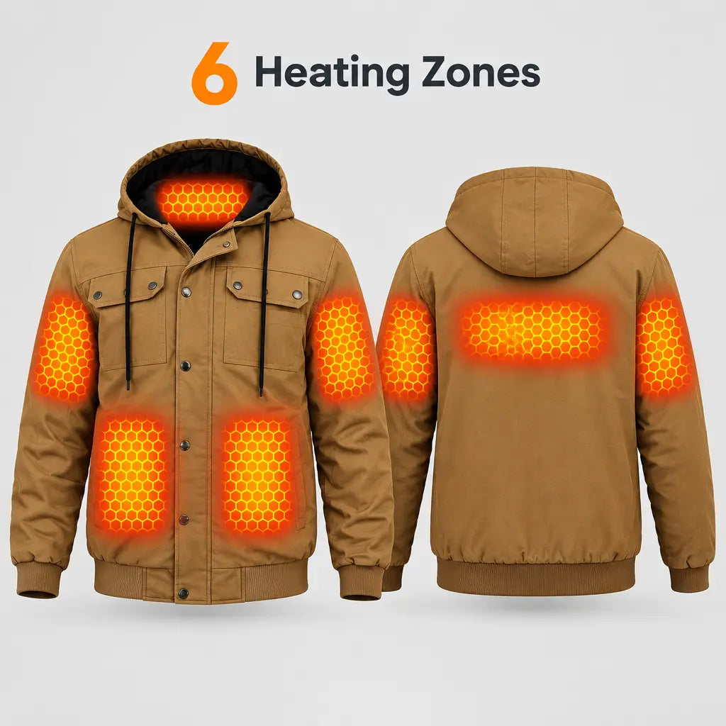 EKON Flap-Pocket Heated Hooded Jacket
