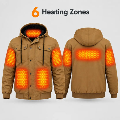 EKON Flap-Pocket Heated Hooded Jacket