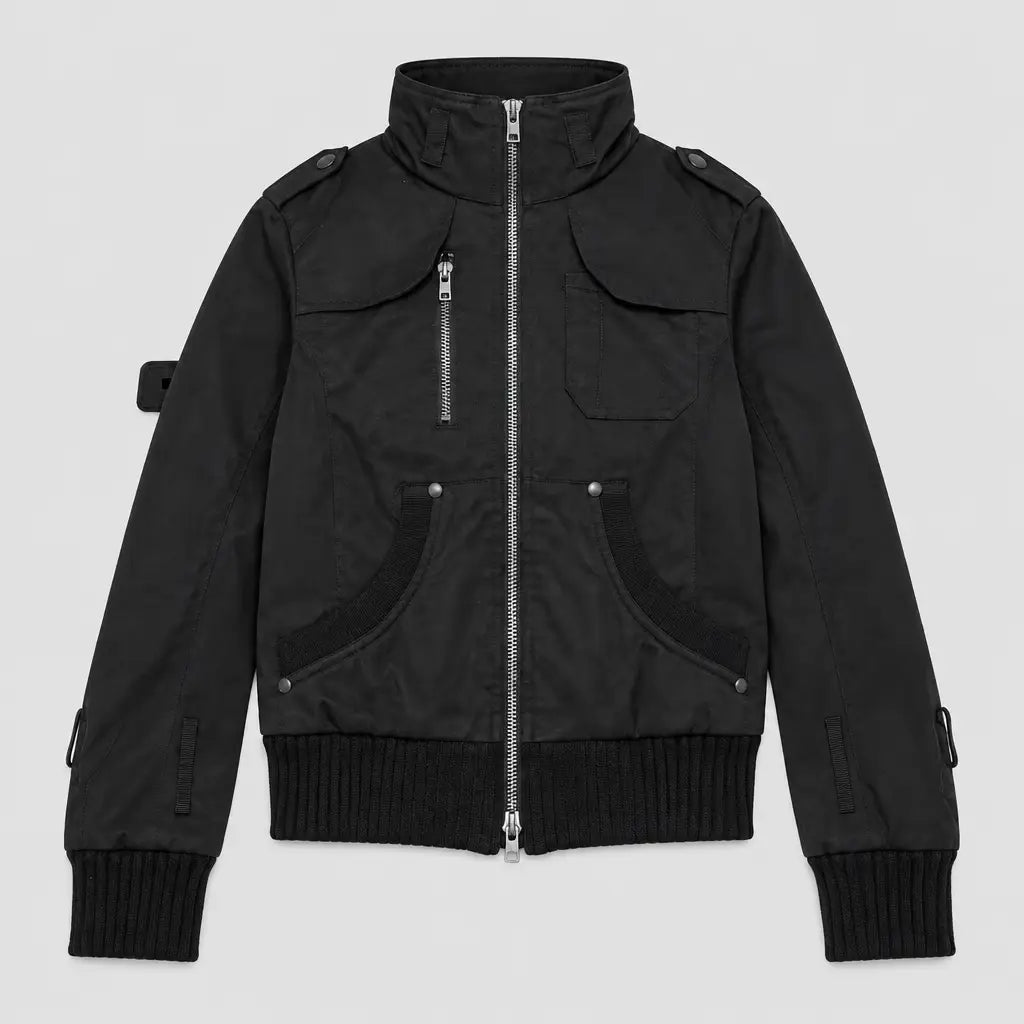 EKON Shadow Buckle Moto Jacket Black