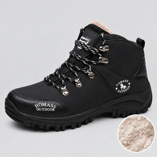 EKON Plush-Lined High-Top Outdoor Boots Black