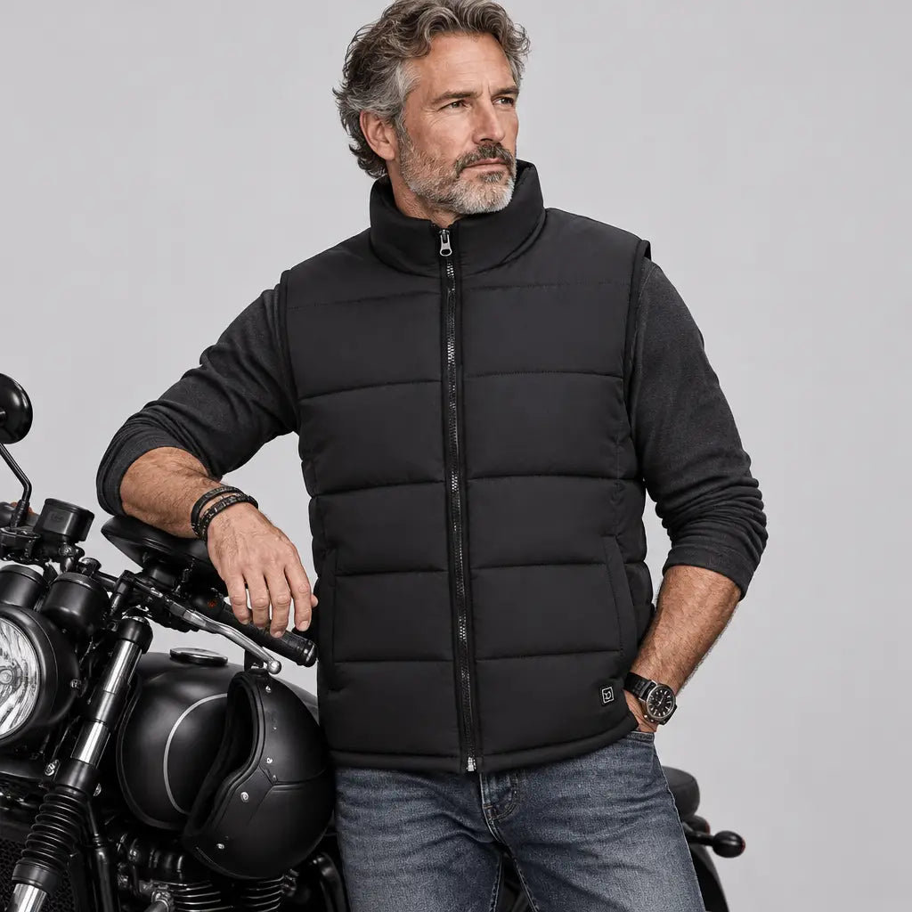 EKON Quilted Stand-Collar Heated Vest