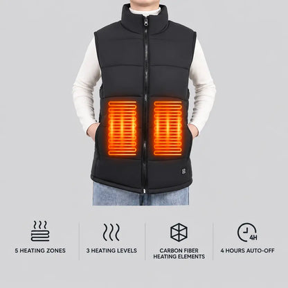 EKON Quilted Stand-Collar Heated Vest
