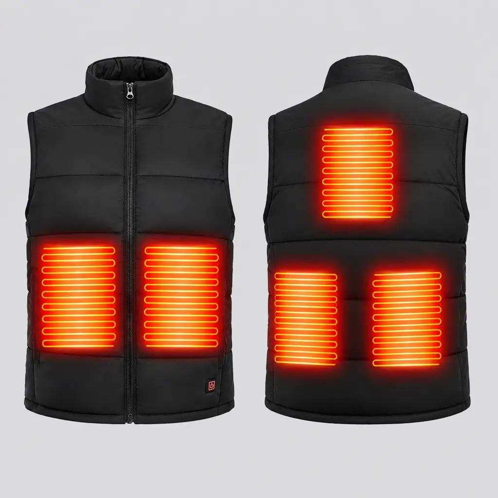 EKON Quilted Stand-Collar Heated Vest