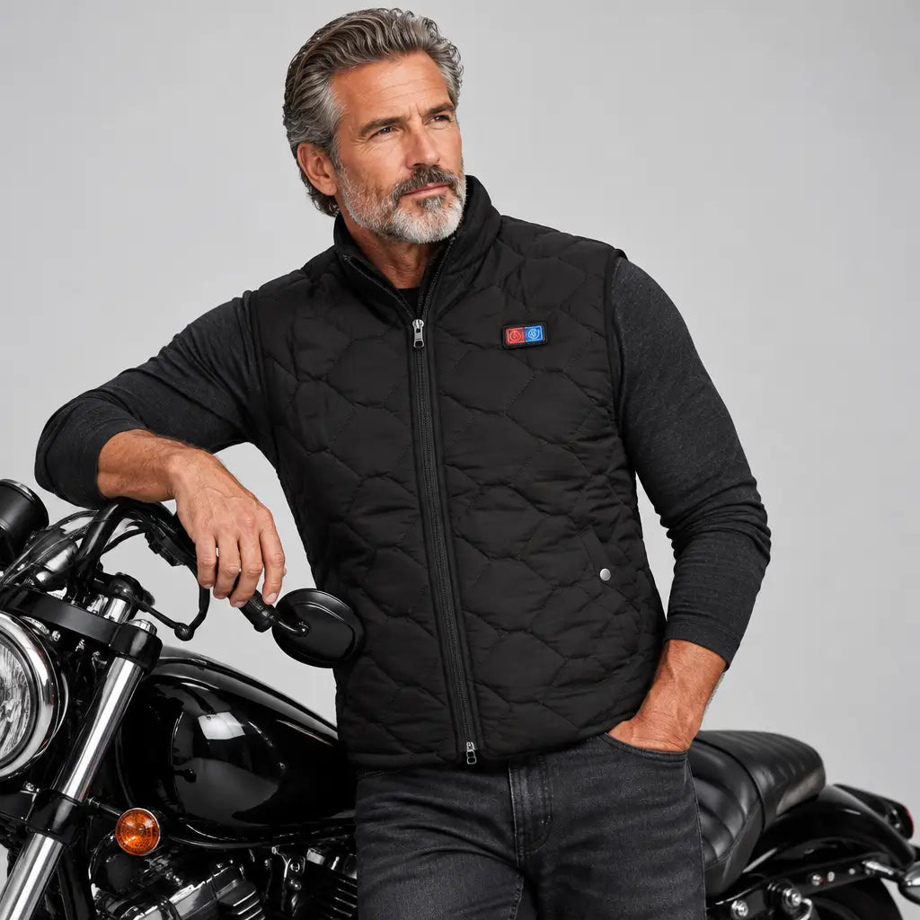 EKON HexQuilt Heated V-Neck Vest