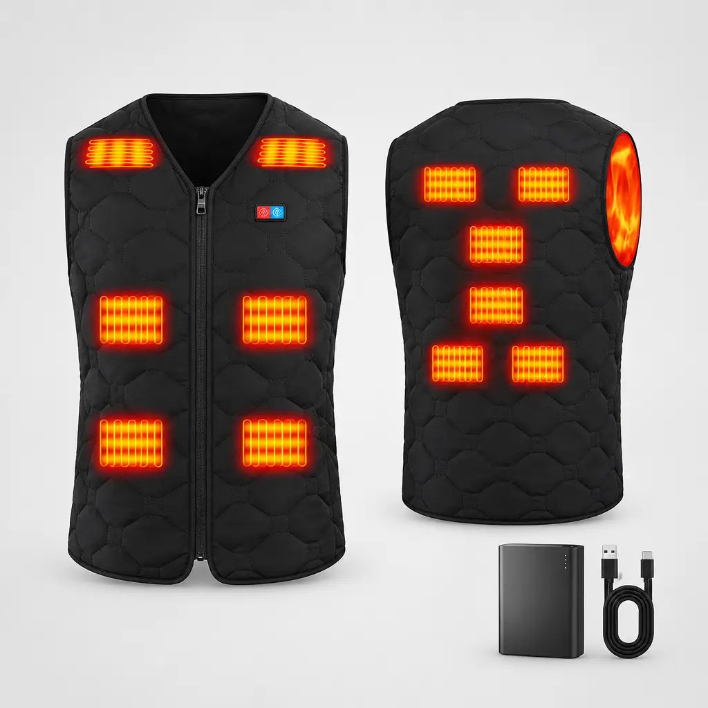 EKON HexQuilt Heated V-Neck Vest
