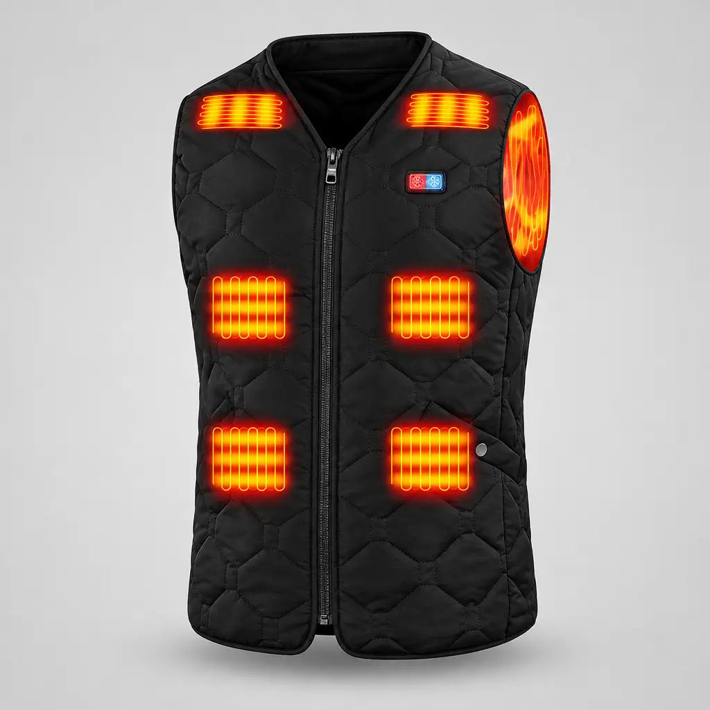EKON HexQuilt Heated V-Neck Vest