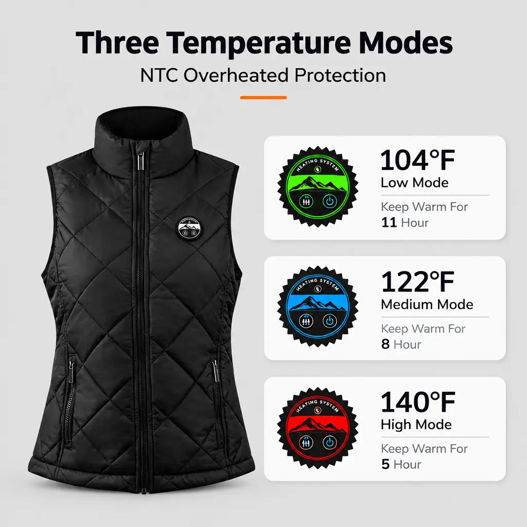 EKON Diamond-Quilted Six-Zone Heated Vest