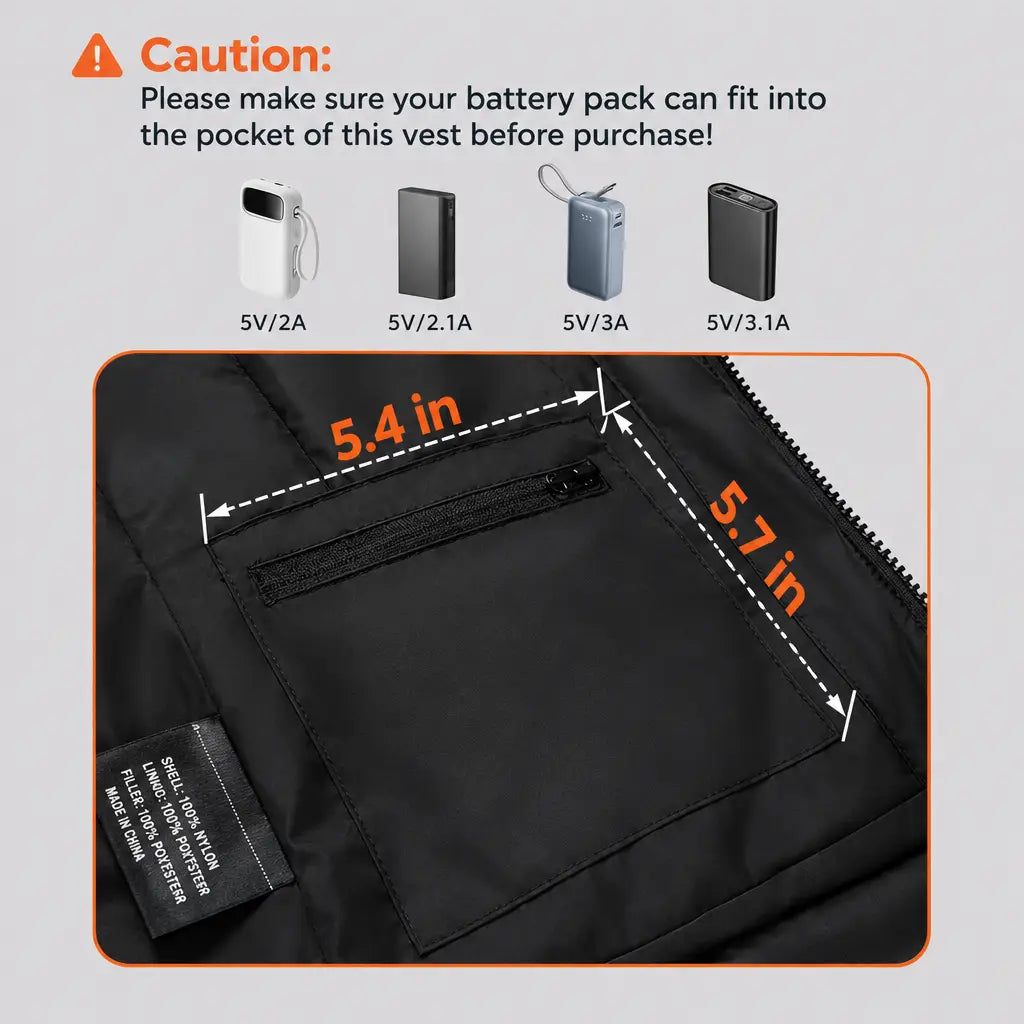 EKON Diamond-Quilted Six-Zone Heated Vest