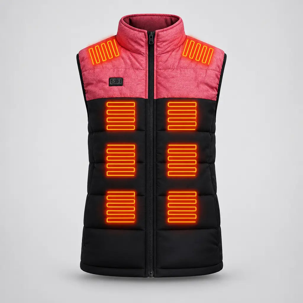 EKON Pink-Yoke Heated Stand-Collar Vest 2XL (16US)
