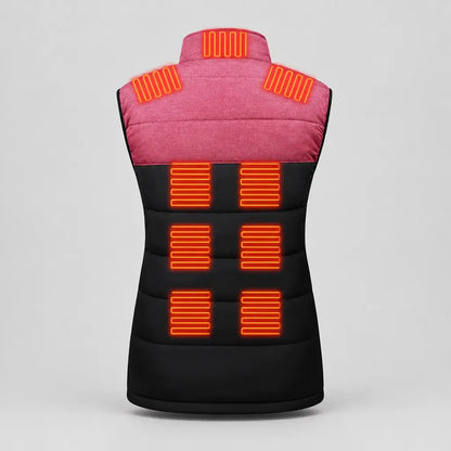EKON Pink-Yoke Heated Stand-Collar Vest