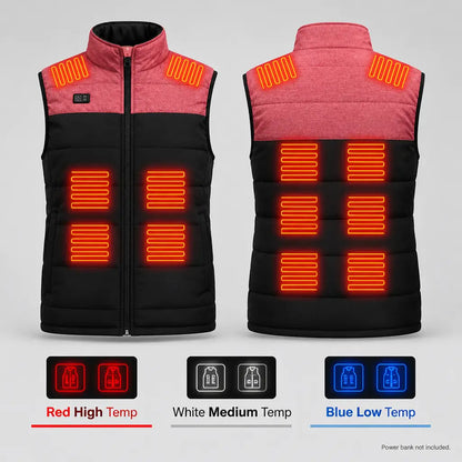 EKON Pink-Yoke Heated Stand-Collar Vest
