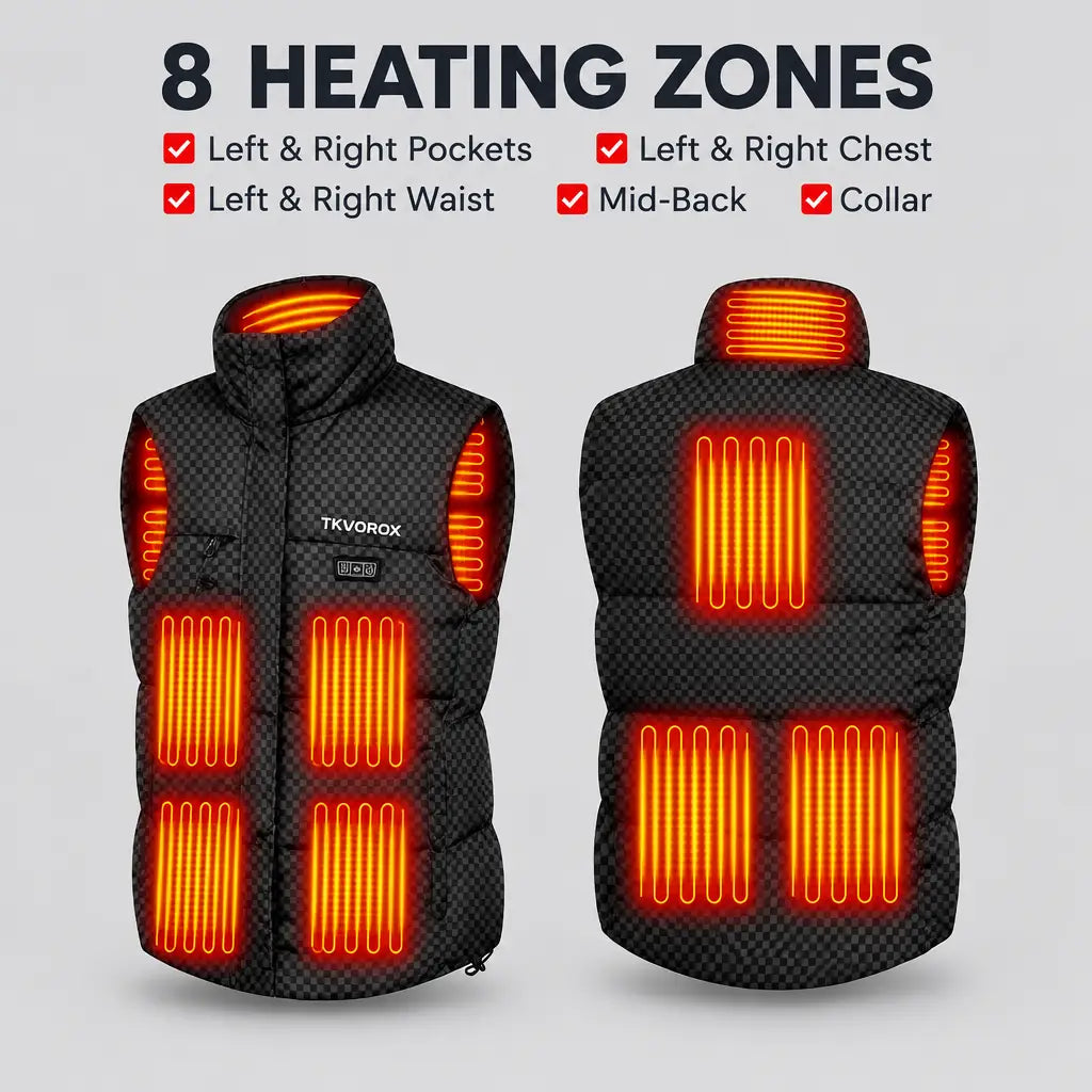 EKON Woman’s Checkerboard Heated Vest