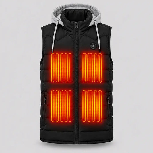 EKON Men’s Heated Vest with Removable Hood