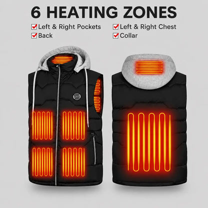 EKON Men’s Heated Vest with Removable Hood