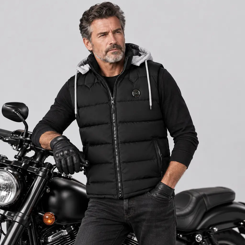 EKON Men’s Heated Vest with Removable Hood